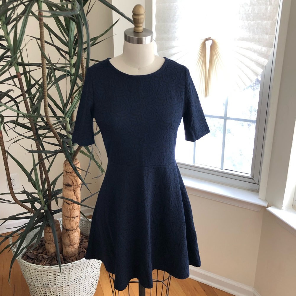 H&M knit rose skater dress